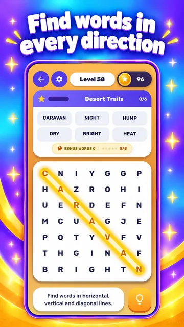 WORDVIA word search game screenshot